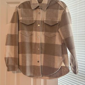 Abercrombie & Fitch Plaid Jacket in Brown and Cream